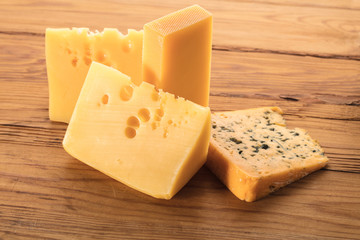 cheese pieces closeup