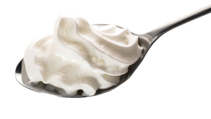 sour cream in a spoon