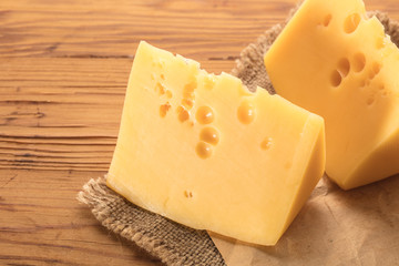 cheese pieces closeup