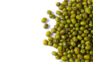 Mung beans isolated on white background