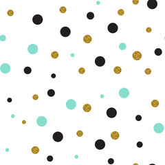 Hand painted seamless polka dot pattern.