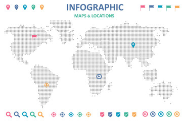 Detail infographic vector illustration. Map of the world and Information Graphics. 