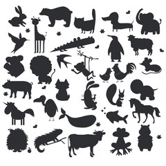 Set of animals silhouettes