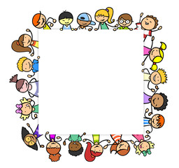 Kinder bilden Quadrat als Rahmen