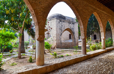 Fototapeta na wymiar Archway of Ayia Napa Monastery, Cyprus.