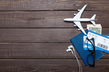 traveler objects on wooden table