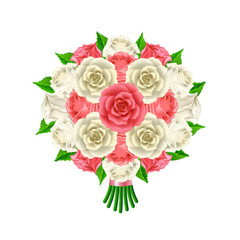 Bride bouquet isolated on white vector