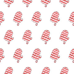 Watercolor seamless pattern of kitchenware