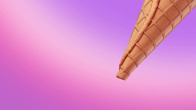 Ice Cream on pink background. realistic 3d animation. 4K 