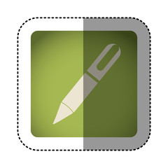 sticker color square with pen icon vector illustration