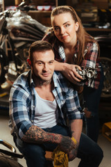 Portrait of best friends while working