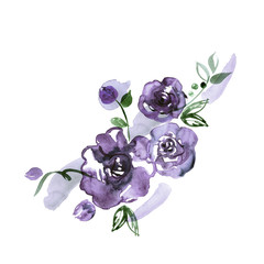 Obraz premium background, beautiful, card, colorful, cute, decoration, design, floral, flower, frame, greeting, happy, illustration, invitation, leaves, nature, painted, pink, plant, red, romantic, roses, watercolo