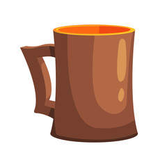 Ceramic Beer Pint Mug, Part Of Russian Steam House Series Of Flat Funny Cartoon Illustrations