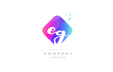 eg e g  pink blue rhombus abstract hand written company letter logo icon