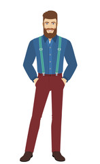 Hipster standing with hands in pockets