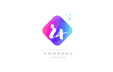 rx r x  pink blue rhombus abstract hand written company letter logo icon