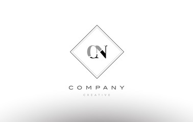 cn c n  retro vintage black white alphabet letter logo
