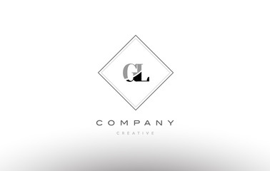 gl g l  retro vintage black white alphabet letter logo © dragomirescu