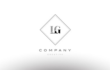 lg l g  retro vintage black white alphabet letter logo