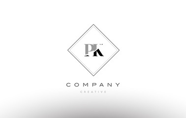 pk p k  retro vintage black white alphabet letter logo