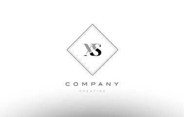 xs x s  retro vintage black white alphabet letter logo