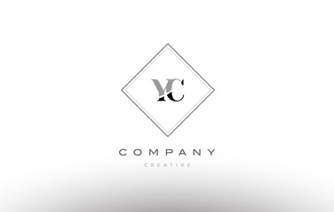 yc y c  retro vintage black white alphabet letter logo