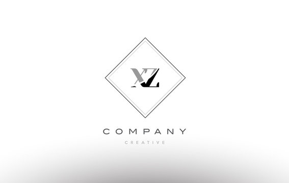 xz x z  retro vintage black white alphabet letter logo