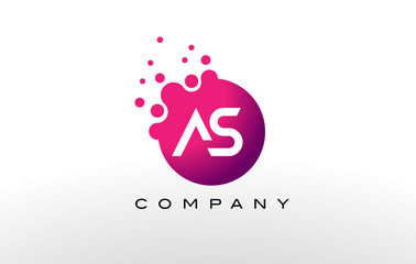 AS Letter Dots Logo Design with Creative Trendy Bubbles.