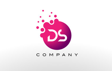 DS Letter Dots Logo Design with Creative Trendy Bubbles.