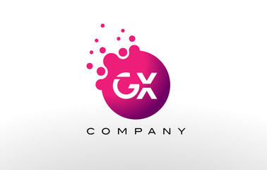 GX Letter Dots Logo Design with Creative Trendy Bubbles.