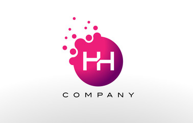 HH Letter Dots Logo Design with Creative Trendy Bubbles.