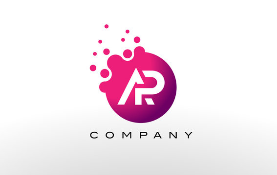 AP Letter Dots Logo Design with Creative Trendy Bubbles.