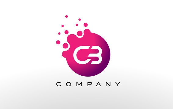 CB Letter Dots Logo Design with Creative Trendy Bubbles.