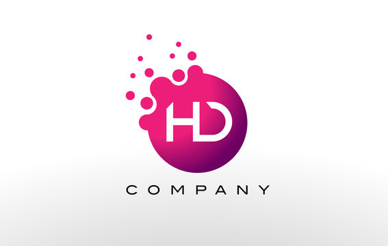 HD Letter Dots Logo Design with Creative Trendy Bubbles.
