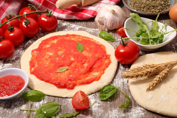 preparation pizza