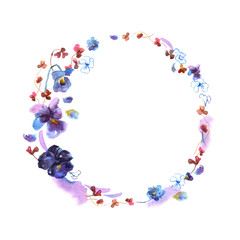 Background with pansies. Invitation. Wedding card. Birthday card.