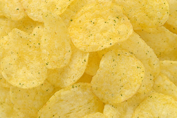 yellow crunchy potato chips