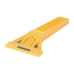 yellow plastic scrapper isolated