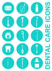 Vector Illustration of a Set of Dental Care Icons