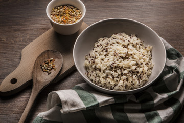 Beautiful dish of quinoa rice japanese style