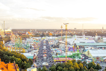 Germany, Munich, view to Oktoberfest from above