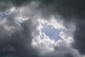 blue sky with big cloud and raincloud, art of nature beautiful and copy space for add text