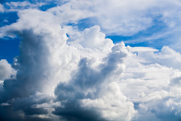 colorful dramatic sky with cloud at sunset