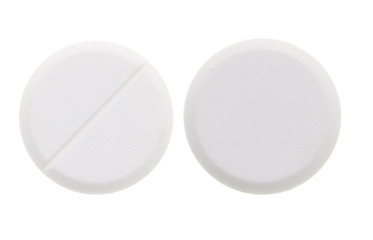 medical pills on white background