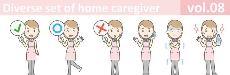 Diverse set of home caregiver, EPS10 vol.08