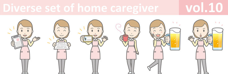 Diverse set of home caregiver, EPS10 vol.10
