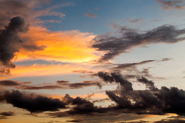 Fototapeta premium colorful dramatic sky with cloud at sunset