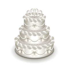 Wedding cake isolated on white vector