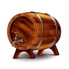 Wine barrel isolated on white vector