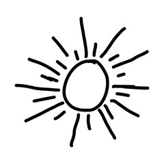 monochrome contour with abstract sun vector illustration